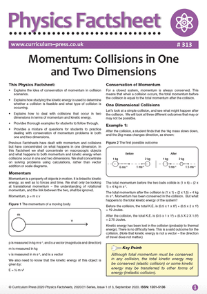 313 Momentum Collisions in One and Two Dimensions