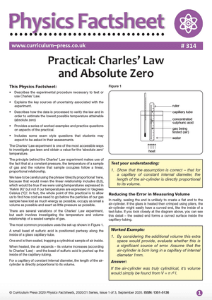 314 Practical Charles Law and Absolute Zero