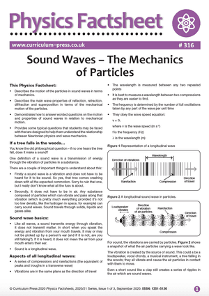 316 Sound Waves The Mechanics of Particles