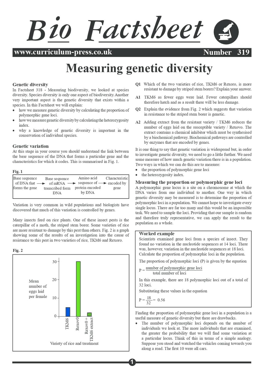 319 Measuring Genetic Diversity