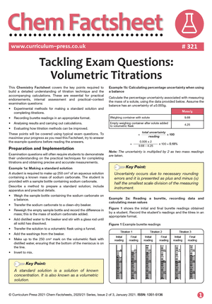 321 Tackling Exam Questions Volumetric Titrations