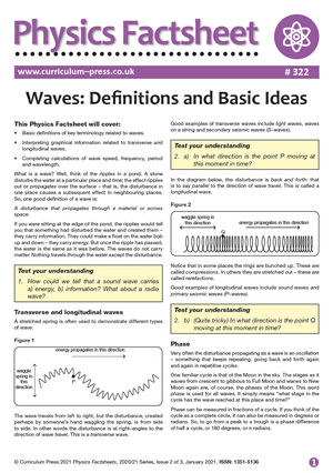 322 Waves Definitions and Basic Ideas