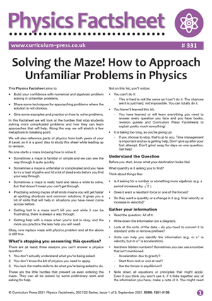 331 How to Approach Unfamiliar Problems in Physics