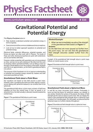 334 Gravitational Potential and Potential Energy
