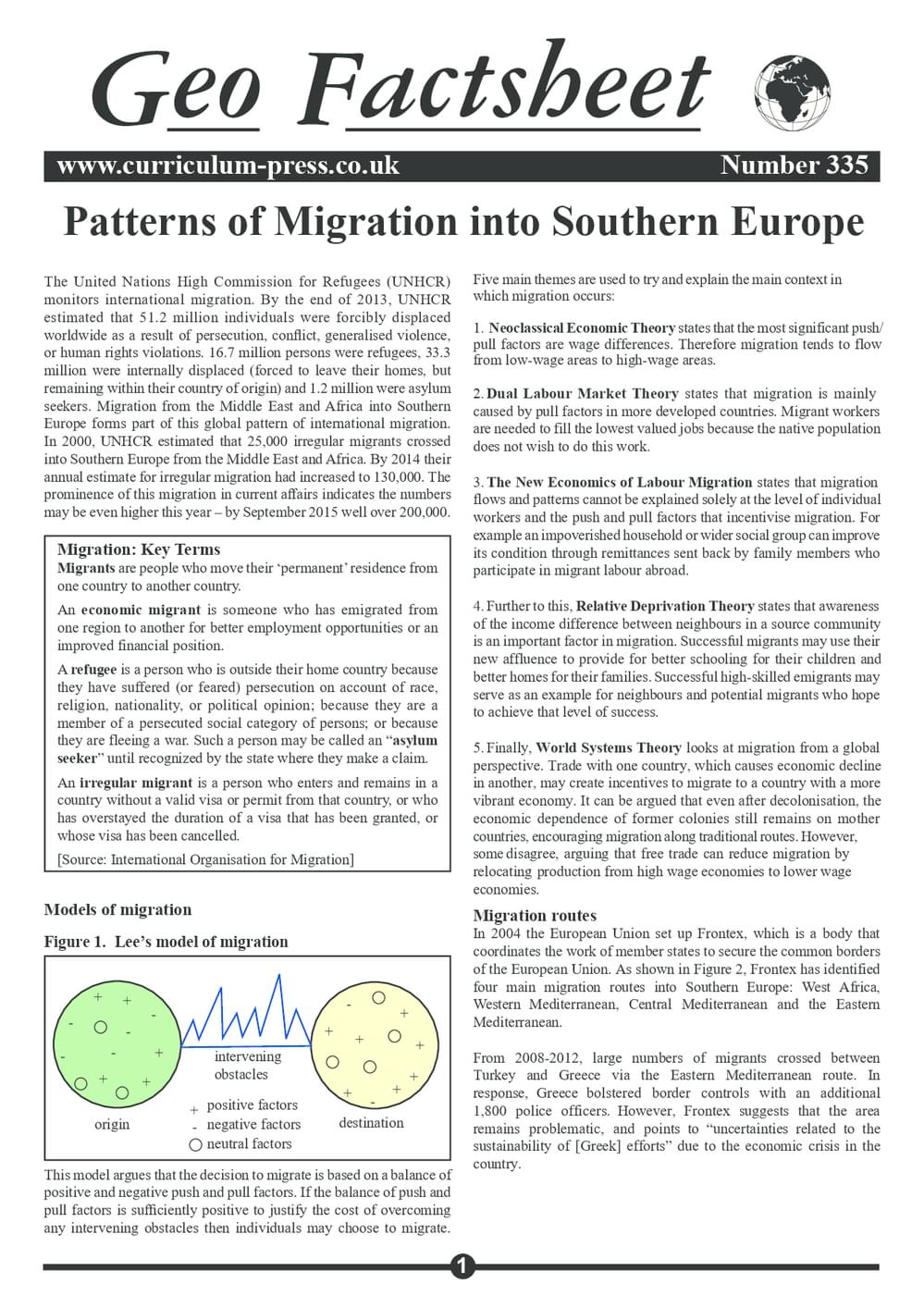 335 Patterns Of Migration Into Southern Europe