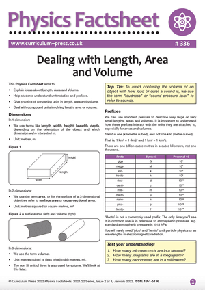 336 Dealing with Length Area and Volume