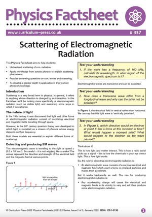 337 Scattering of Electromagnetic Radiation