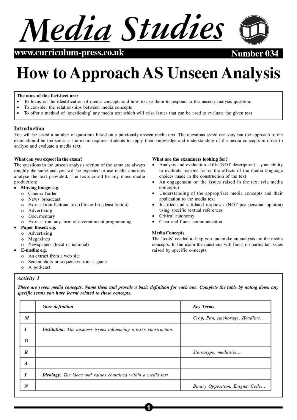 34 As Unseen Analysis