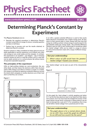 341 Determining Plancks Constant by Experiment