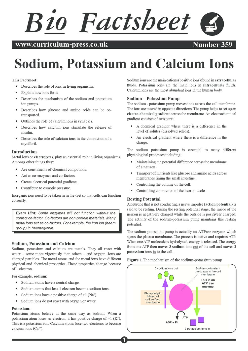 359 Sodium Potassium And Calcium Ions