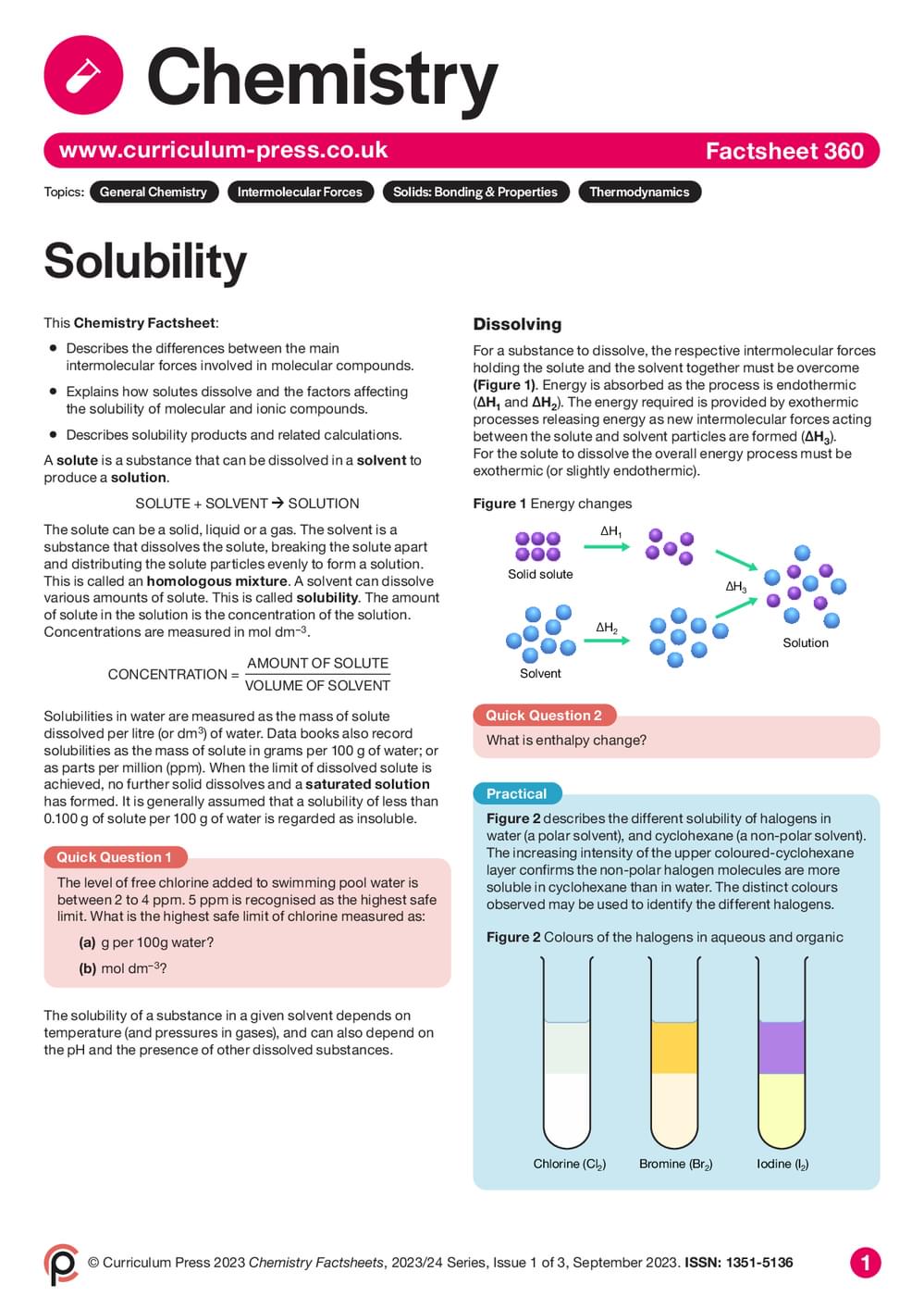 Solubility - Curriculum Press