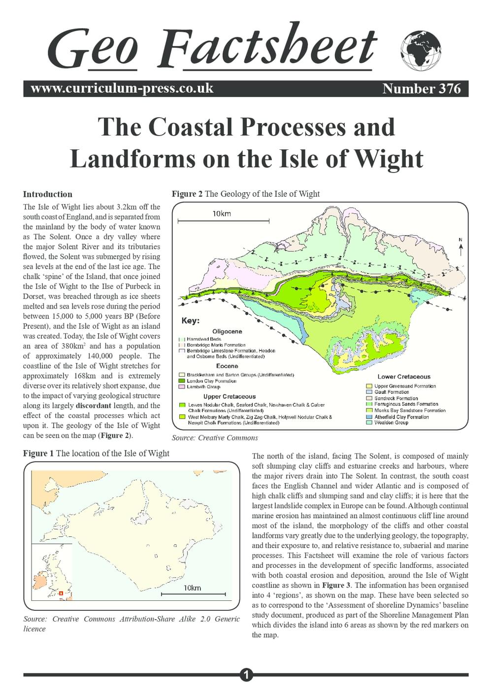 376 Coastal Processes And Landforms On The Isle Of Wight