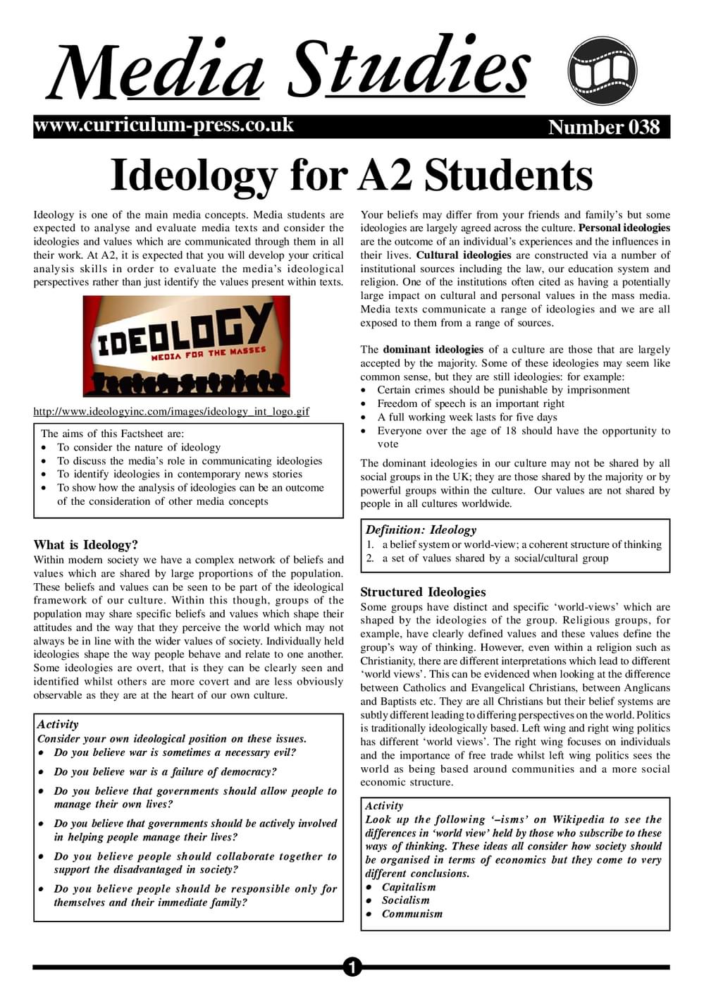 38 Ideology A2