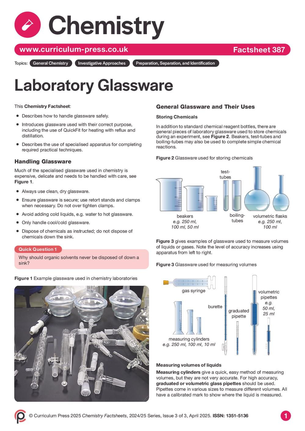 Lab Glassware Guide Laboratory Glassware - Curriculum Press
