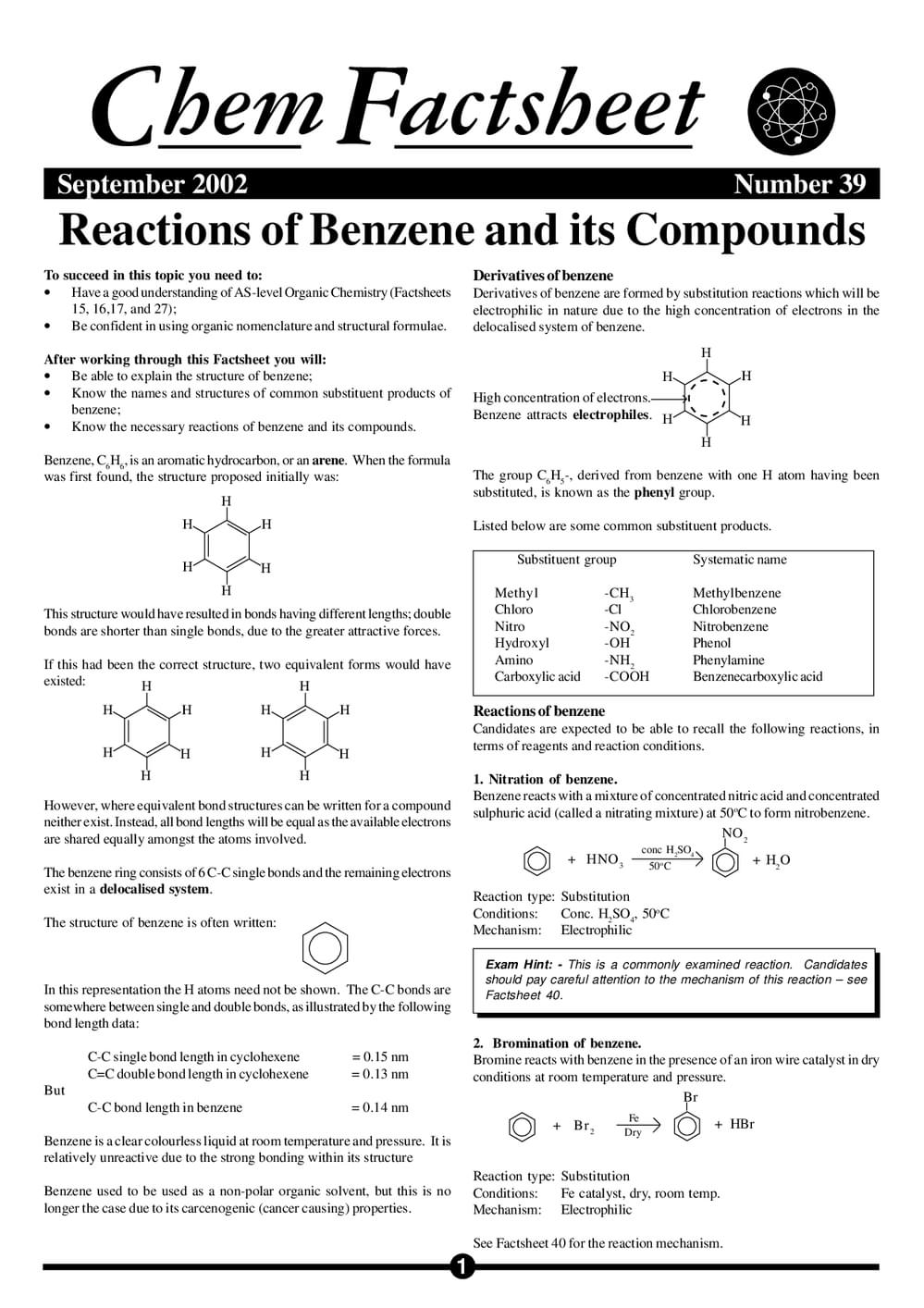 39 Reacts Benzene