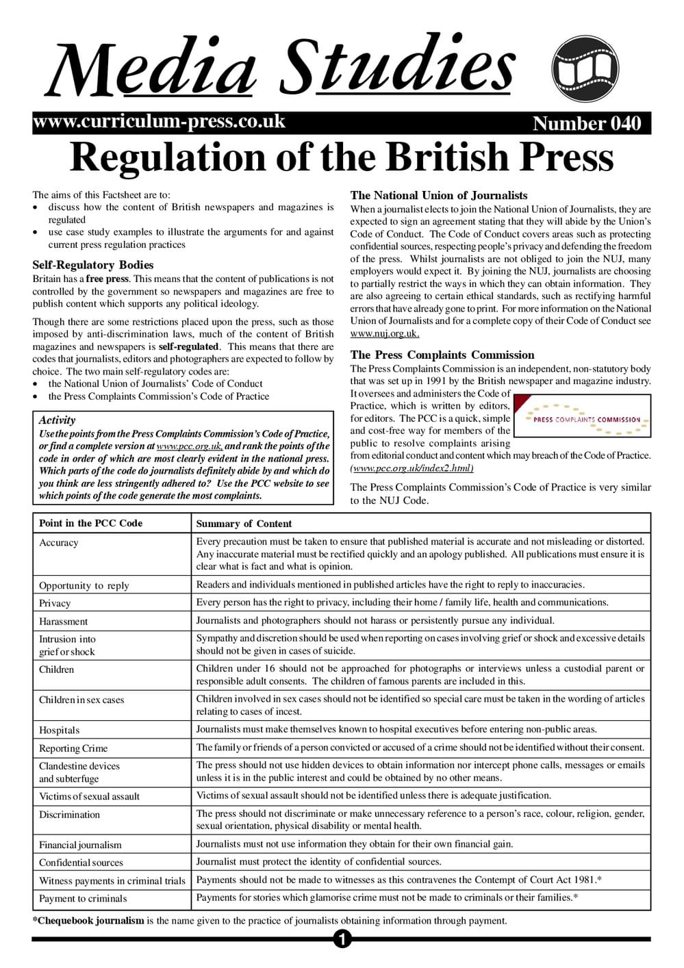 40 Reg British Press