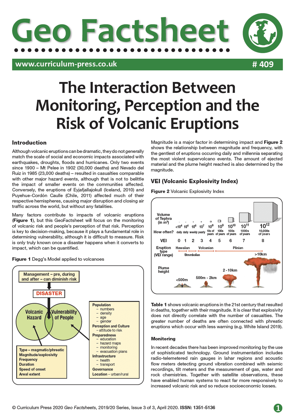 The Interaction Between Monitoring, Perception and the Risk of Volcanic ...