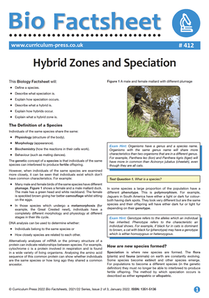 412 Hybrid Zones and Speciation