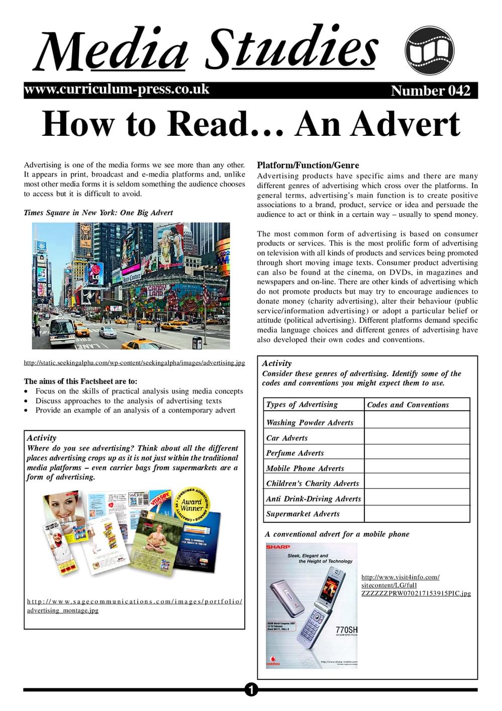 Advertisement Reading Text Curriculum Press - How to Read… An Advert