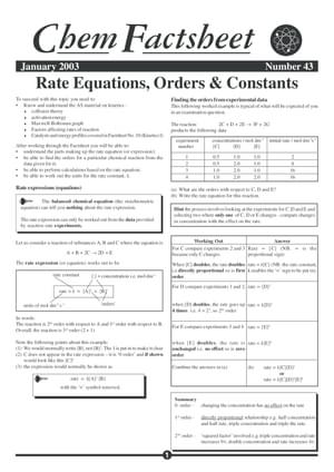 43 Rate Equations And Constants