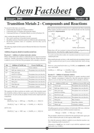 46 Transition Metals Comp React