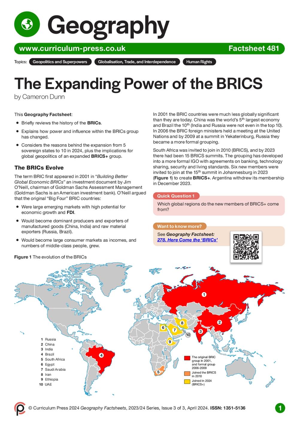 The Expanding Power of the BRICS - Curriculum Press