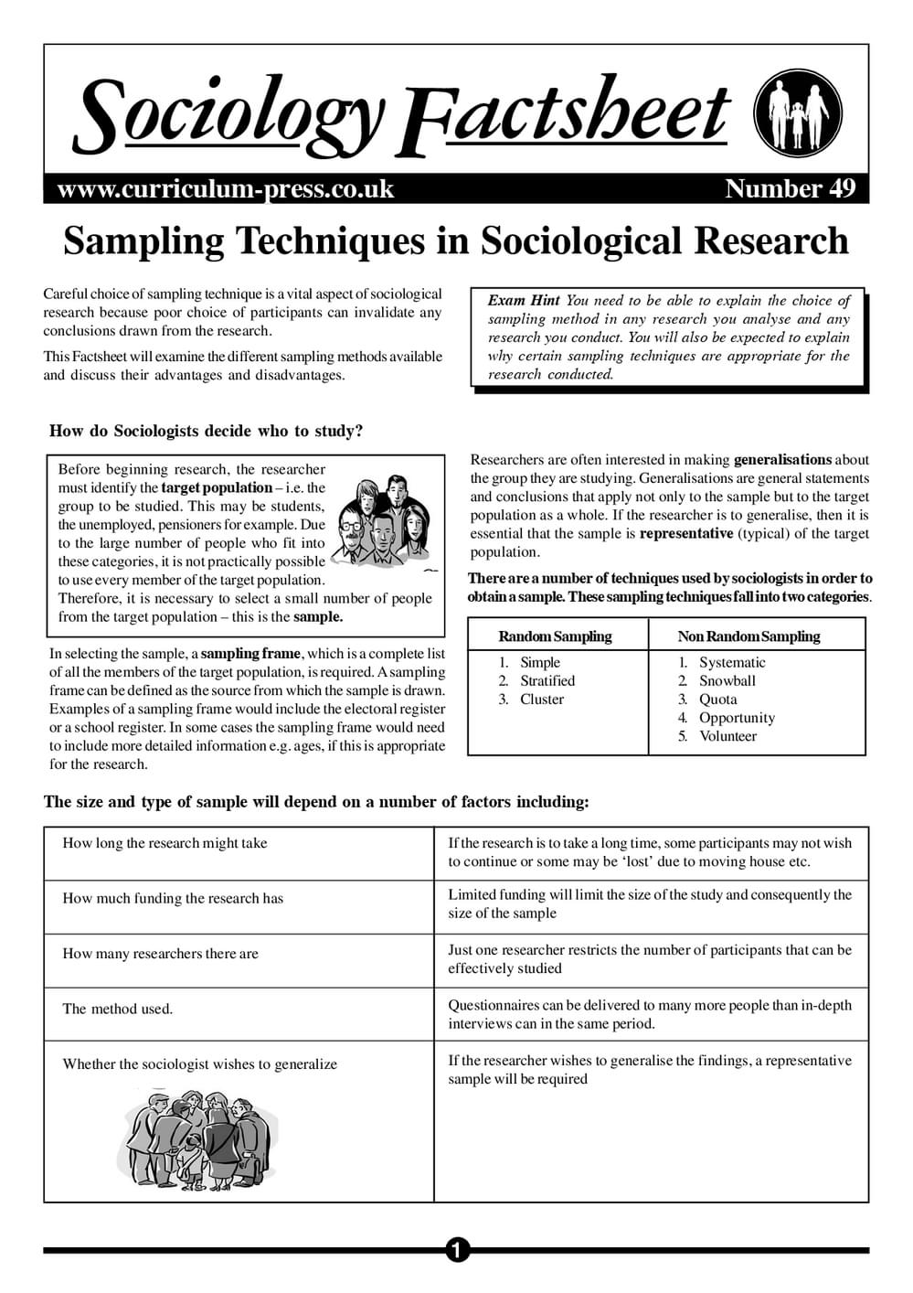 Social Work Sampling Examples Curriculum Press - Sampling Techniques in Sociological Research