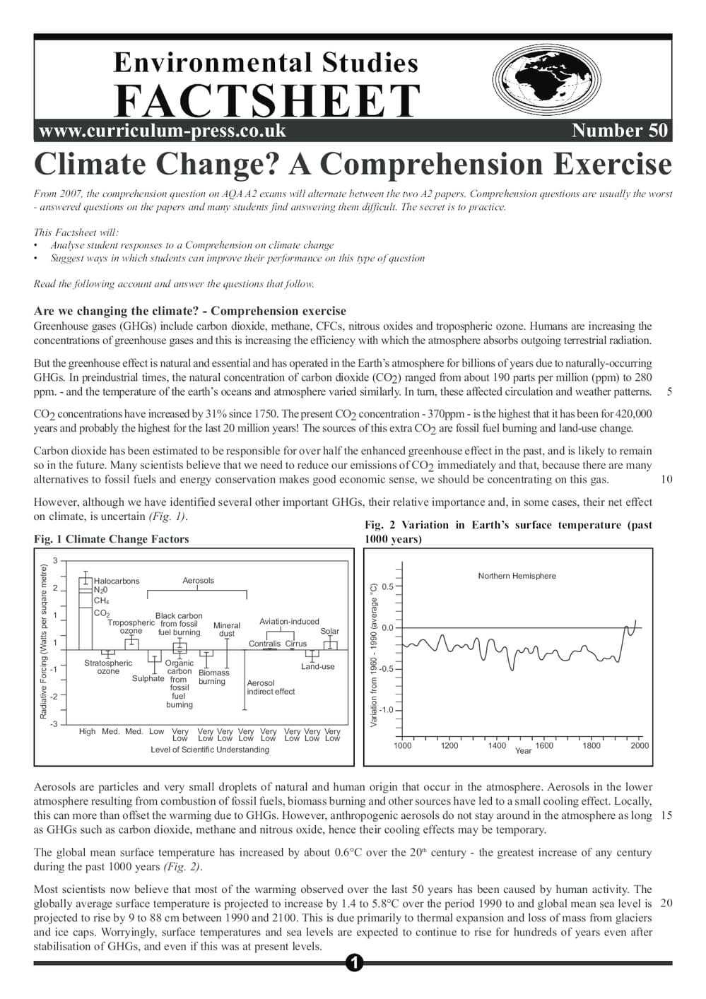 Climate Change? A Comprehensive Exercise - Curriculum Press