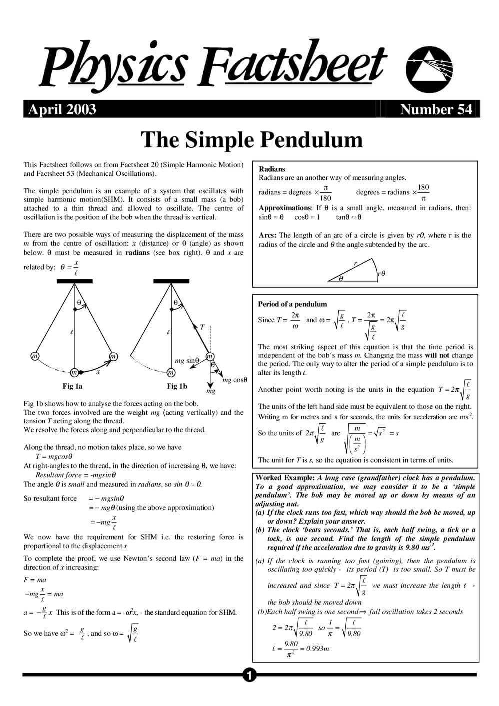 54 Simple Pendulum