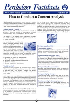 Chapter 5 Content Analysis Example Format Curriculum Press - How to Conduct a Content Analysis