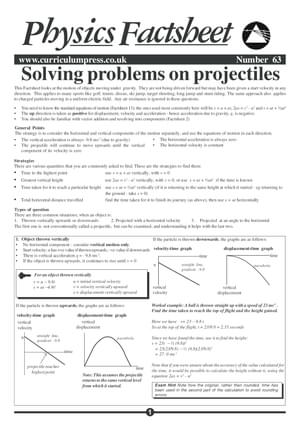 63 Solving Problems On Projectiles