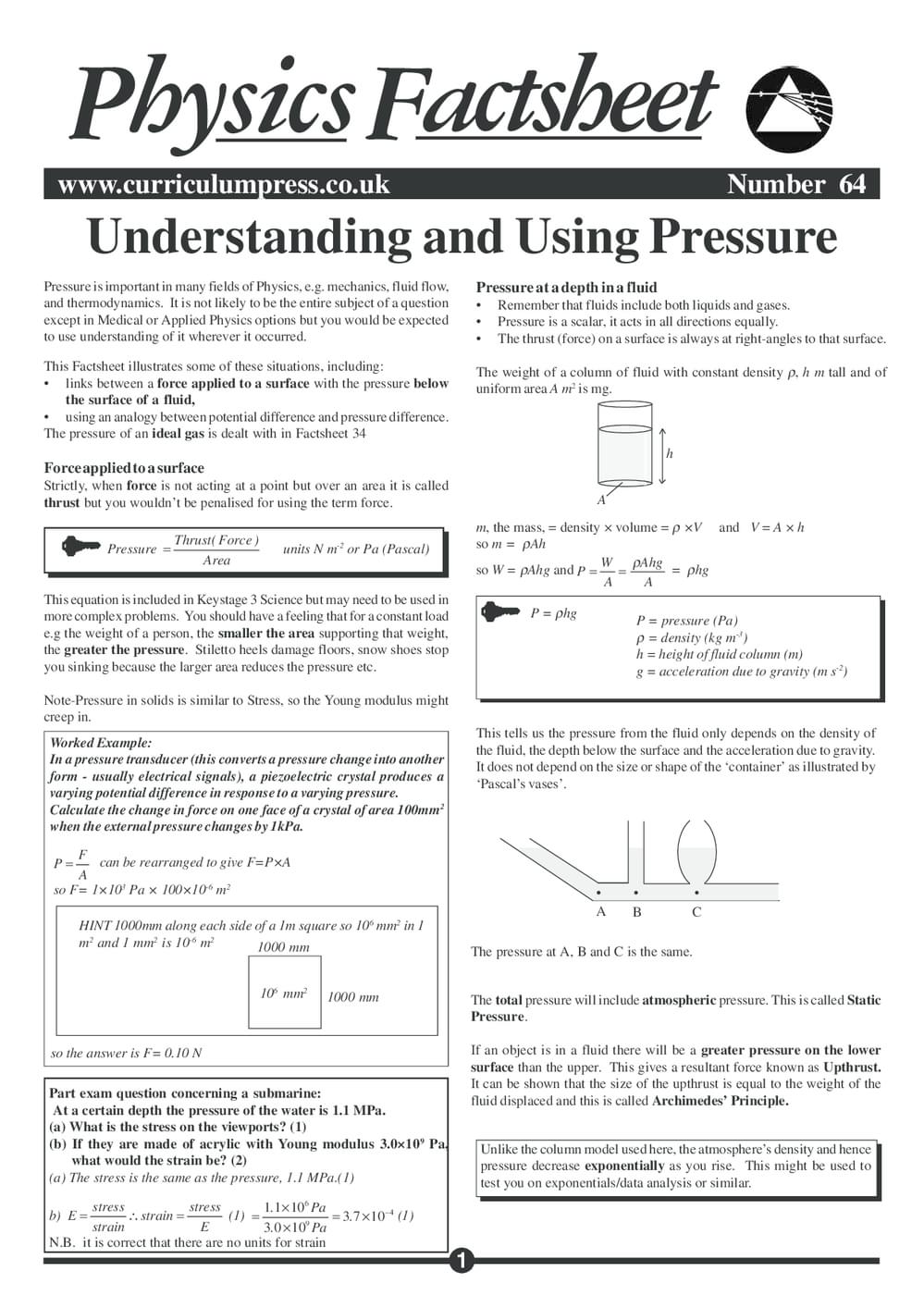 64 Understanding And Using Pressure