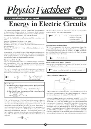 68 Energy In Electric Circuits