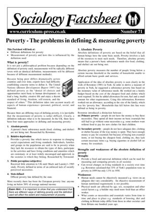 71 Defining Poverty