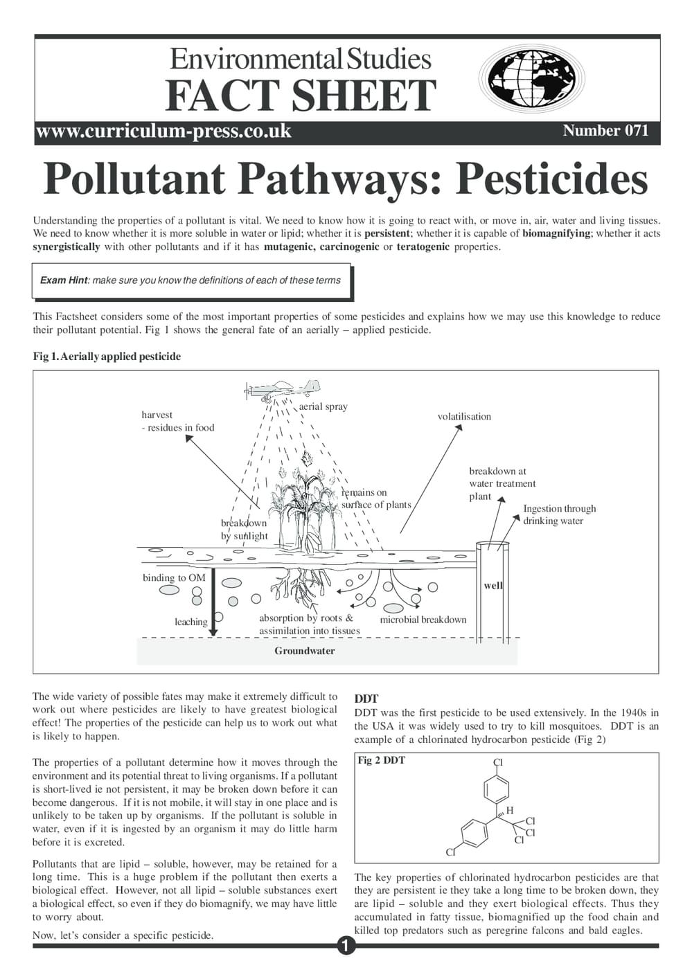 71 Pollutant Pathways