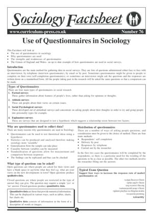 76 Use Of Questionaires