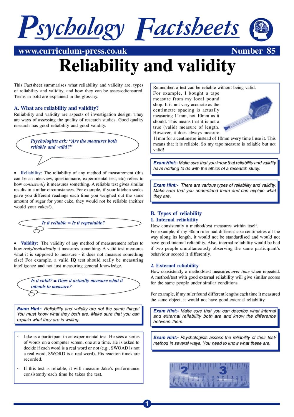 85 Reliability And Validity