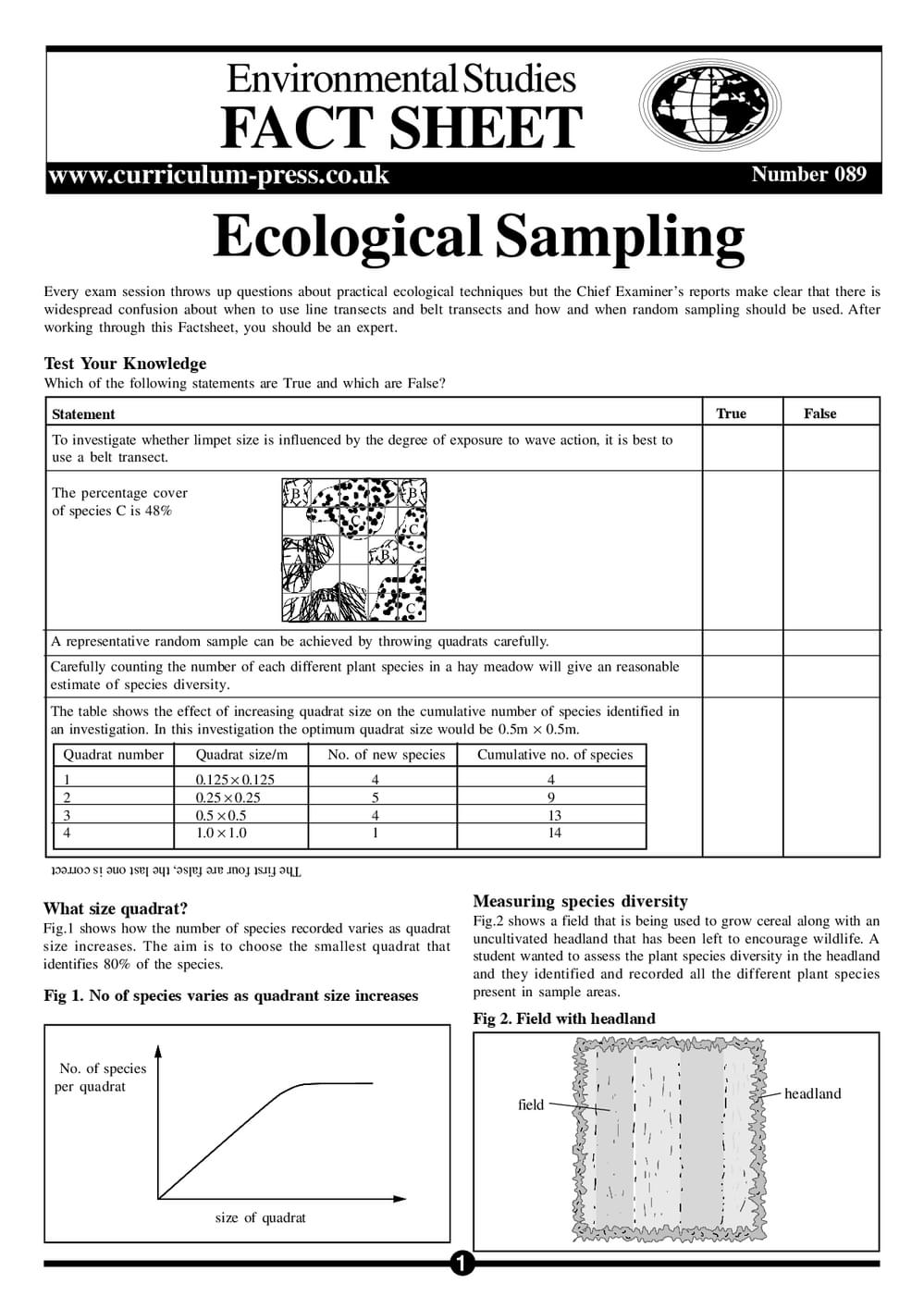 Ecological Sampling - Curriculum Press