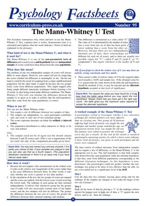 95 The Mann Whitney U Test