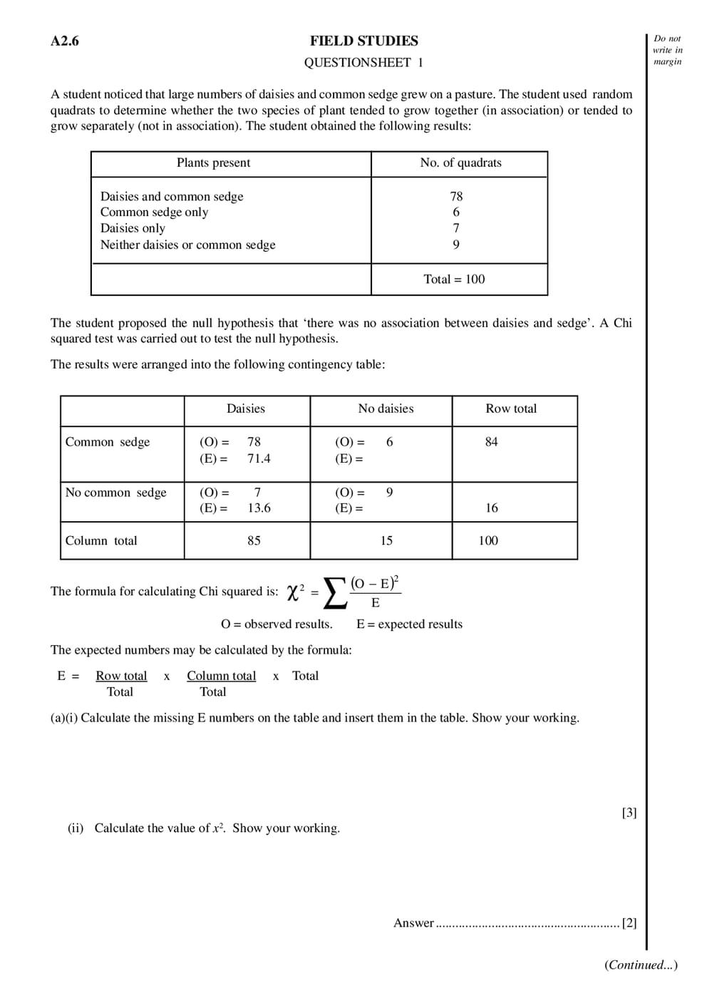 Field Studies Questions - A-Level - Curriculum Press