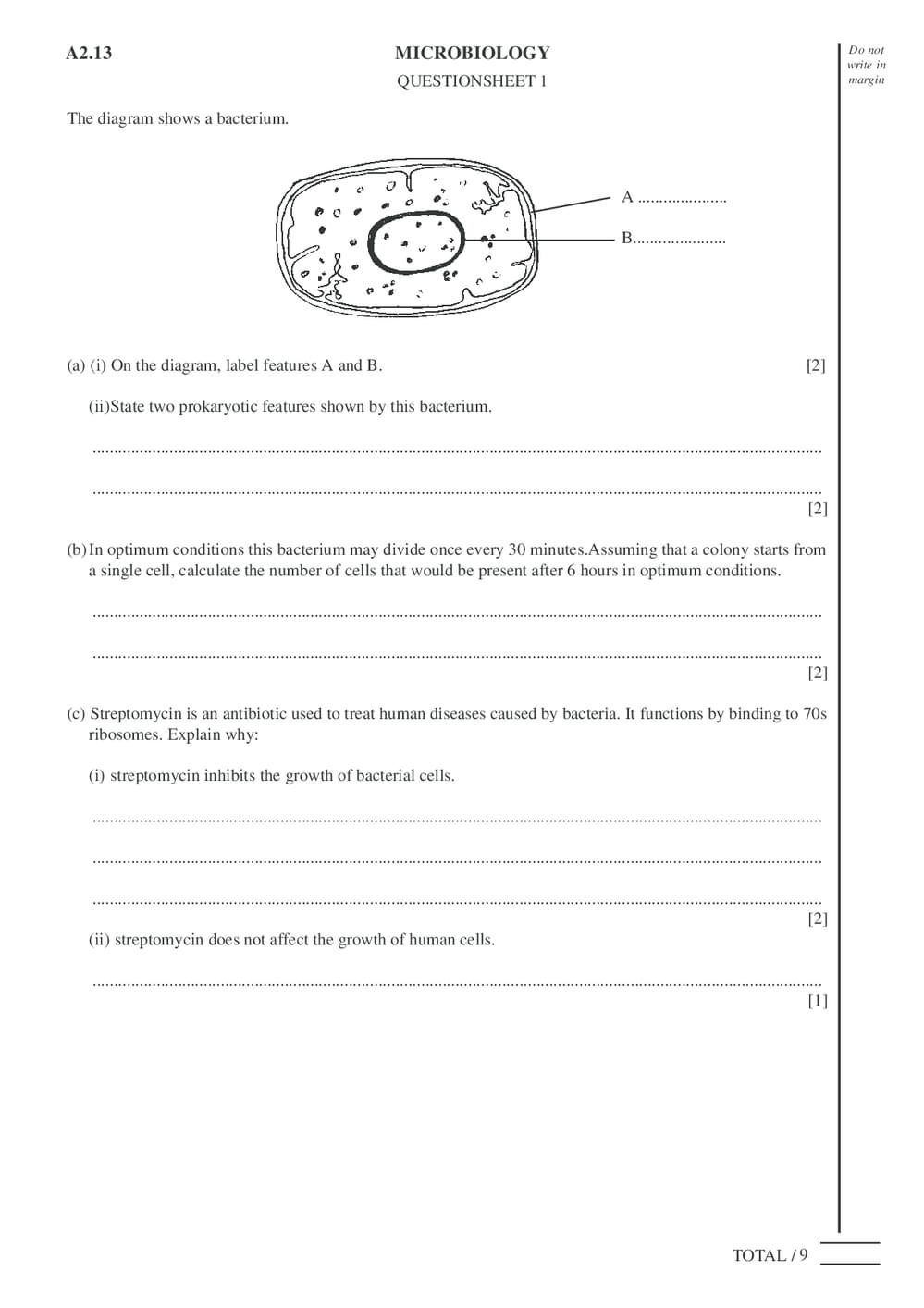 Microbiology Questions - A-Level - Curriculum Press