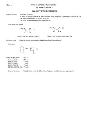 A2 Organic Chemistry Intro And Reactions Answers