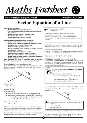 A2P 006 Vector Equation Of Line