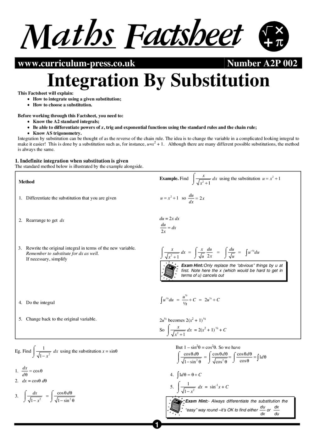 A2P2 Integration By Substitution Hr