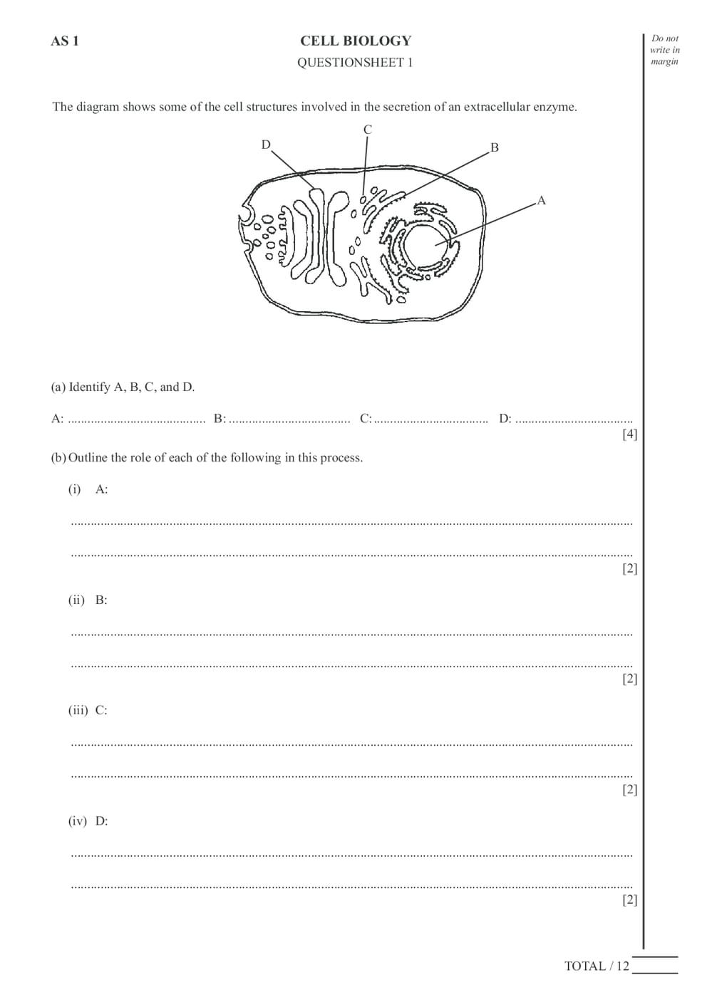 Cell Bio Questions Cell Biology Questions - A-Level - Curriculum Press
