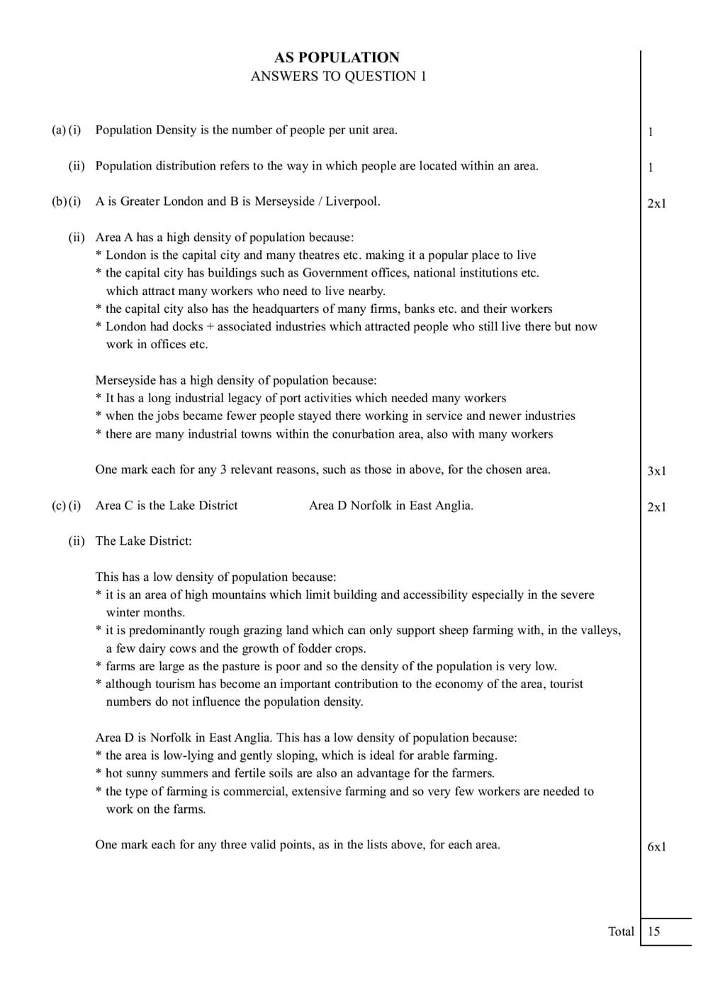 Population Picture Base Question Curriculum Press - Population Answers - AS