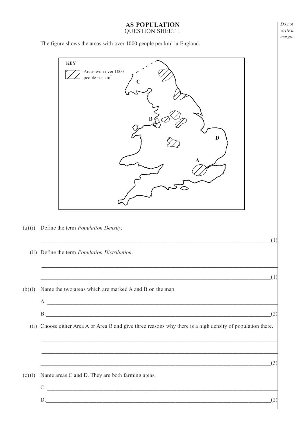 Population Picture Base Question Curriculum Press - Population Questions - AS