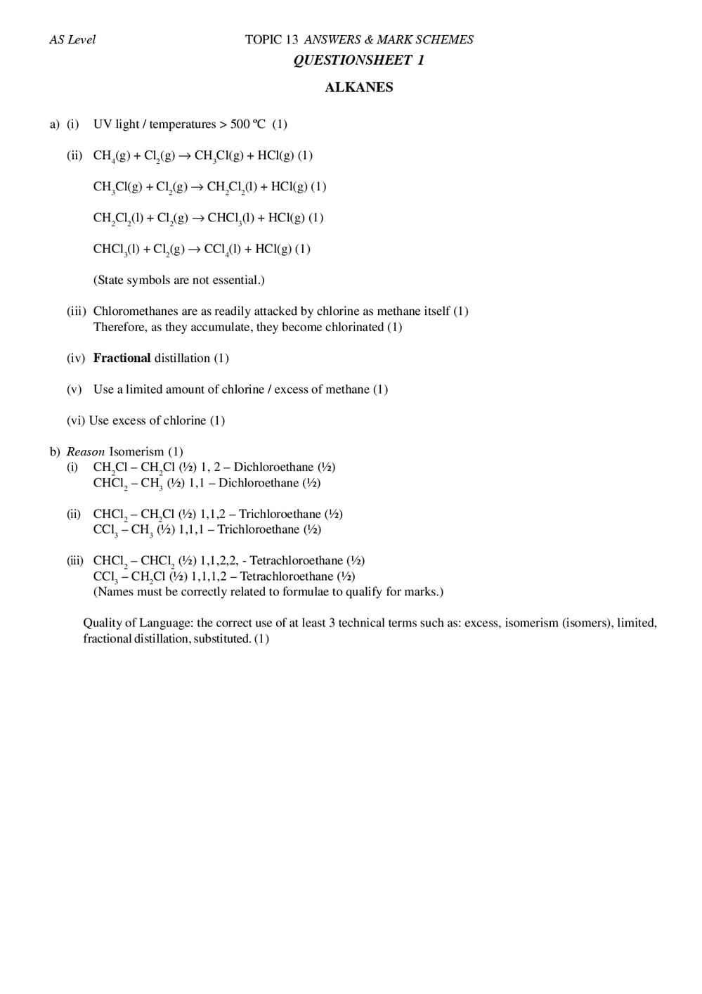 As Reactions Of Organic Compounds Answers