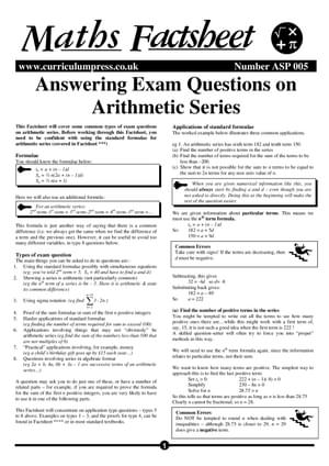 Asp05 Answering Exam Questions On Arithmetic Series