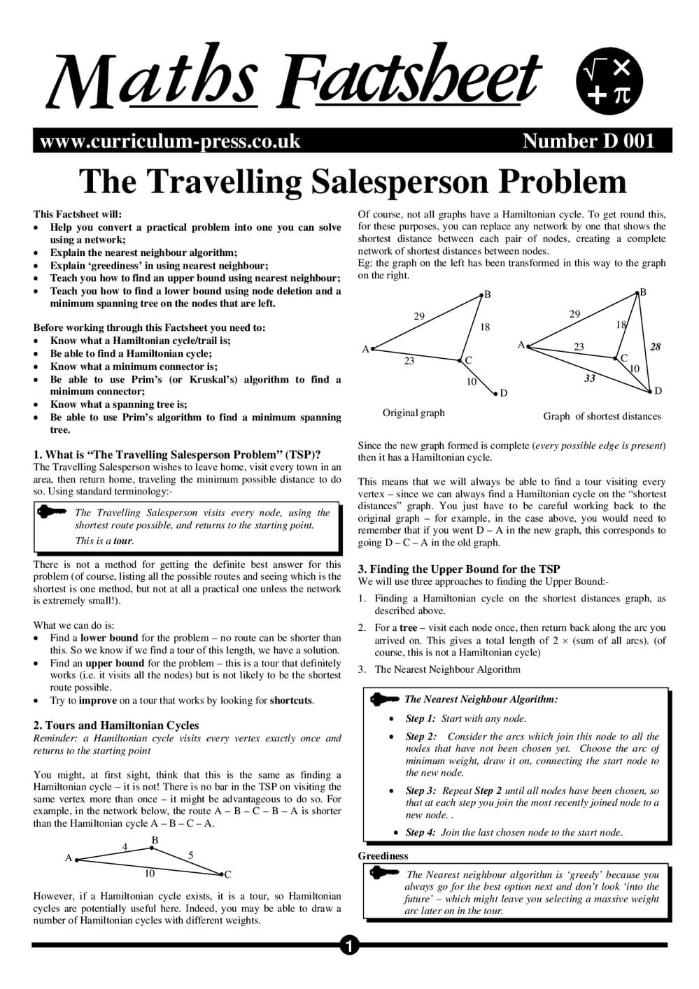 D01 The Travelling Salesperson Problem